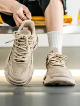 冬用 メンズ 通気性メッシュ スニーカー【防臭・レトロ・厚底】