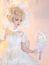髪飾り ヘアアクセサリー 純白 六芒星 ロリータ 花嫁 ブライダル ハンドメイド 大きめリボン オリジナル