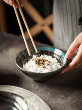 和風レトロ陶器の丼【スープ・ご飯用・クリエイティブデザイン・家庭用】