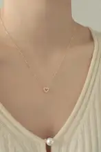 純銀製 ハート型ネックレス【極上の柔らかさ・14Kゴールドプレート・スタイリッシュデザイン】