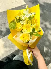 七色のビオライエローシリーズ包装紙の花束【手作りフラワーアレンジ用・資材】