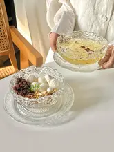 高級感あるガラス製デザートボウルおよび皿【スイーツ・アイスクリーム・ヨーグルト用】（セットアップ対応）