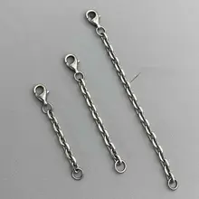 925純銀製 アンティーク風エクステンションネックレス・ブレスレット用調整チェーン【ヴィンテージカラー・DIYパーツ】