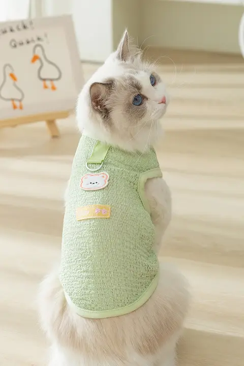 ペットウェア ハーネス リード付き 犬 猫用 夏用 薄手 通気性 抜け毛防止