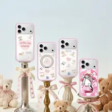 スマホケース レディース シリコン 桜ピンク マグネット 耐衝撃 ストラップホール スタンド付き iPhone15 16 17 18 Pro Max 対応 「FUNNYRICH」