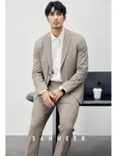 ビジネスカジュアル メンズジャケット【秋用・抗皺・ストレッチ性・シンプルデザイン】