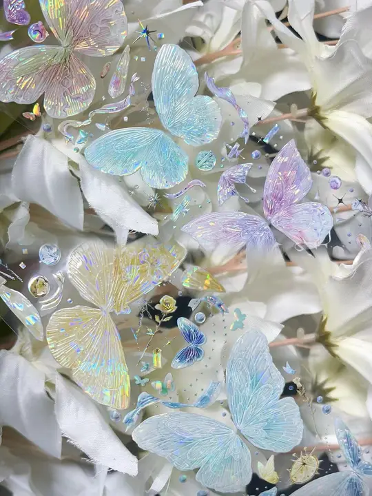 可愛いデザインのマスキングテープ【星と蝶のデザイン・ブルー・ピンク】