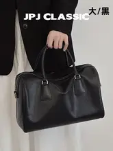 ボストン型 植鞣牛皮ハンドバッグ【ショルダー・斜め掛け・通勤用】