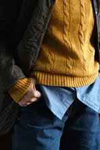 Donegalツイスト編みIVYクルーネックセーター【男女兼用・イタリア製】【極上の柔らかさ】