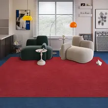 オレンジ色バウハウスデザインラグ【洗える・シンプルなインテリア・リビング・寝室用】