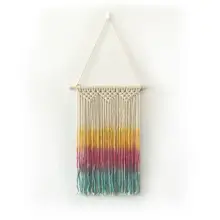 カラフルなウィービングボヘミアンハンギングタペストリー【コットン素材・北欧スタイル・壁装飾】