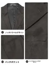 ビジネスカジュアル メンズスーツジャケット【シンプルデザイン・春秋用・スリムフィット】
