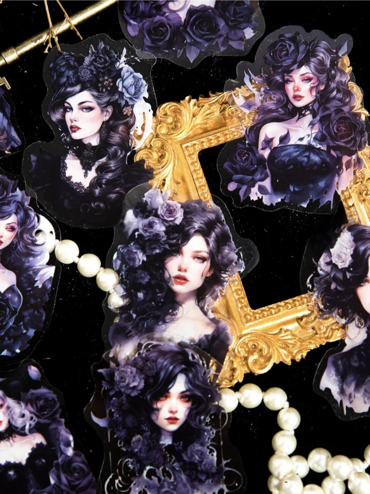 バレット ジャーナル シール ミステリー サイド タイプ レトロ スタイル キャラクター グリーティングカード デコレーションシール