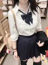 夏用 スリムフィットショートスリーブシャツ【女子JK制服風・ホワイト・カジュアル】