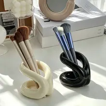 メイクブラシスタンド コスメ収納 セラミック 高級感 上品 卓上オーガナイザー ドレッサー ペン立て