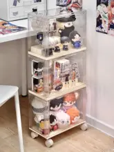 多層階段式透明収納ディスプレイラック【防塵・移動式】