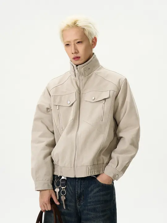 アメリカンハイストリートシートマウンテンカウルプラスベルベットスタンドカラー ジャケット