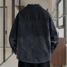 春季用 ユニークデザインの黒灰色デニムジャケット【メンズ・薄手・カジュアル】