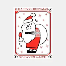メリークリスマス 壁掛けステッカー【アメリカンレトロ・クリスマスデザイン・装飾用】