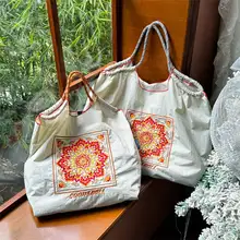 刺繍入り大容量ボールショッピングバッグ【軽量・折りたたみ式・トート・ショルダー可】
