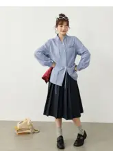 フレアデザインのミドル丈プリーツスカート【大きいサイズ・カジュアル・学院風】（セットアップ対応）