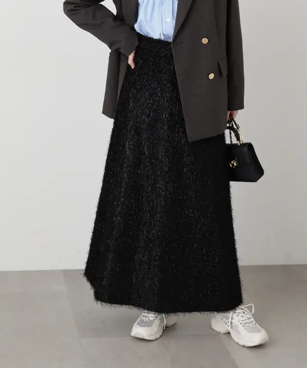 華やかで夢のようなデザイン！高腰フリンジスカート【羽毛フリンジ・極厚素材】