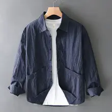春秋用カジュアルワークシャツ【コットン混・快適・ゆったり長袖】（セットアップ対応）