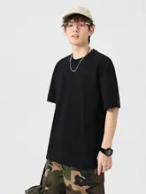 シンプルデザインの半袖Tシャツ【カジュアル・ルーズフィット・ペア用】