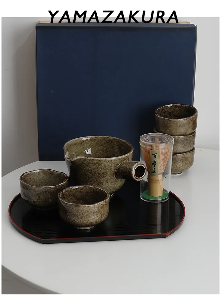 日本唐津焼き 抹茶碗＆茶器【侘寂風デザイン・ダイニング用】（セットアップ対応）