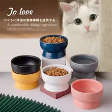 可愛いデザインの猫用陶器ボウル【飲水・餌用・犬にも適応・防止設計】