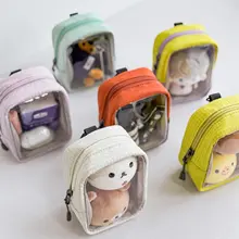 透明素材のぬいぐるみ収納バッグ【小型・展示用・掛けるタイプ】
