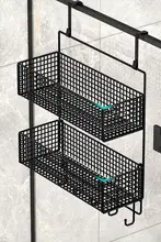 浴室用タオル掛け【穴あけ不要・ガラス扉用・便利な収納ラック】
