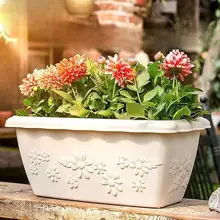 プラスチック製 大型長方形ストロベリーポット【バルコニー用・菜園プランター】