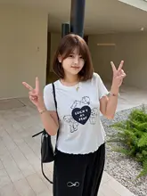波浪花縁プリント半袖Tシャツ【大きいサイズ  ・ゆったり・体型カバー】