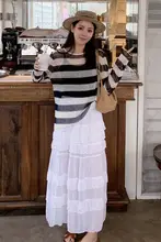 軽やかに仕上げた！ホワイトケーキ風のAラインミディスカート【ウエストゴム・女性用】