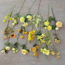 北欧風のイエロー系造花【リビング用・デスク装飾・写真撮影用】