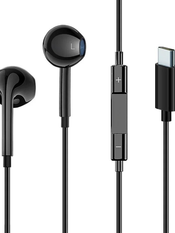 Type-C接続 ワイヤードイヤフォン【音質向上DAC・内蔵コントローラー付き】