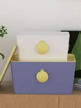 マカロンカラー収納ボックス【蓋付き・プラスチック製・子供部屋用・衣類整理】