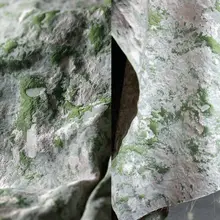春の粉緑色の模様が美しいジャガード生地【苔のグラデーション・レトロ文芸衣装デザイン用】