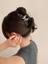 クールなグラデーション蝶形メタルヘアクリップ【大サイズ・おしゃれデザイン】