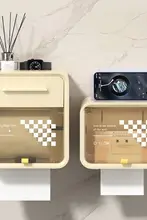 壁掛け防水トイレットペーパーホルダー【穴あけ不要・収納ラック・トイレ用】
