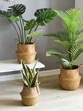 植木鉢 バスケット 盆栽 植物 竹編み 草編み スタイル 織り