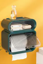 穴あけ不要 ウォータープルーフ トイレットペーパー収納ボックス【壁掛けタイプ・衛生的】