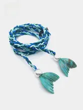 手作り編みシュノーケリング用ゴーグルストラップ【美人魚デザイン・ヘアバンド付き・弹力強い】