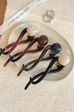 高級感のある人造珍珠のヘアクリップ【レトロスタイル・ツイストデザイン】