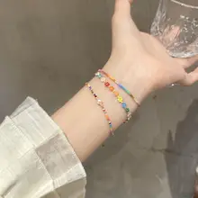 カラフルな編み込みブレスレット【夏用・個性的・インスタ映え】