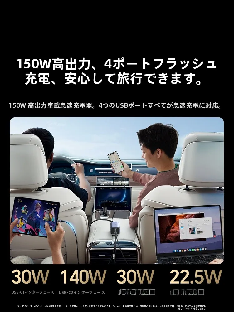 UGREEN EC706 カーチャージャー：GaNテクノロジー搭載で多设备同時充電を実現