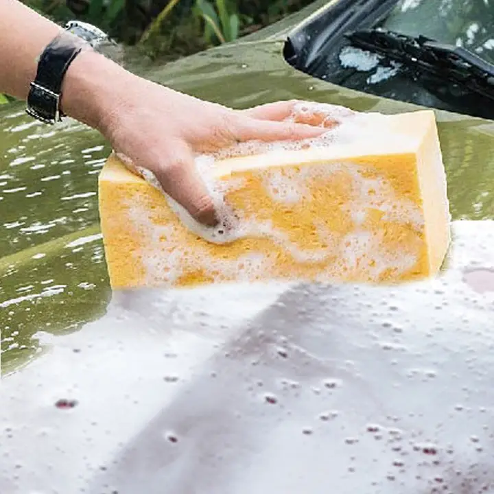 高吸水性コーラル洗車スポンジ【大サイズ・高密度・汚れ落とし・車用クリーニングツール】