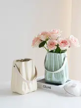 高級感のある白色陶器製花瓶【大口径・水耕栽培用・飾り用】