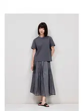 極上の柔らかさのピマコットン製女性用ルーズフィット白色クルーネックTシャツ【涼感素材】